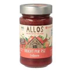 Allos Frucht Pur Erdbeer Fruchtaufstrich mit 75% Fruchtgehalt