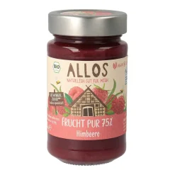 Allos Frucht Pur 75% Himbeer Fruchtaufstrich - extra fruchtig durch Bio Himbeeren