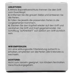 Alpenkraft Zeolith Aktivkohle Filterperlen für Duschkopf