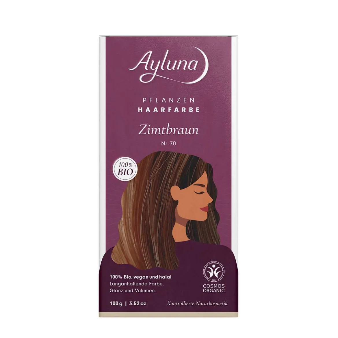 Ayluna Zimtbraun Haarfarbe - Haare rein pflanzlich färben