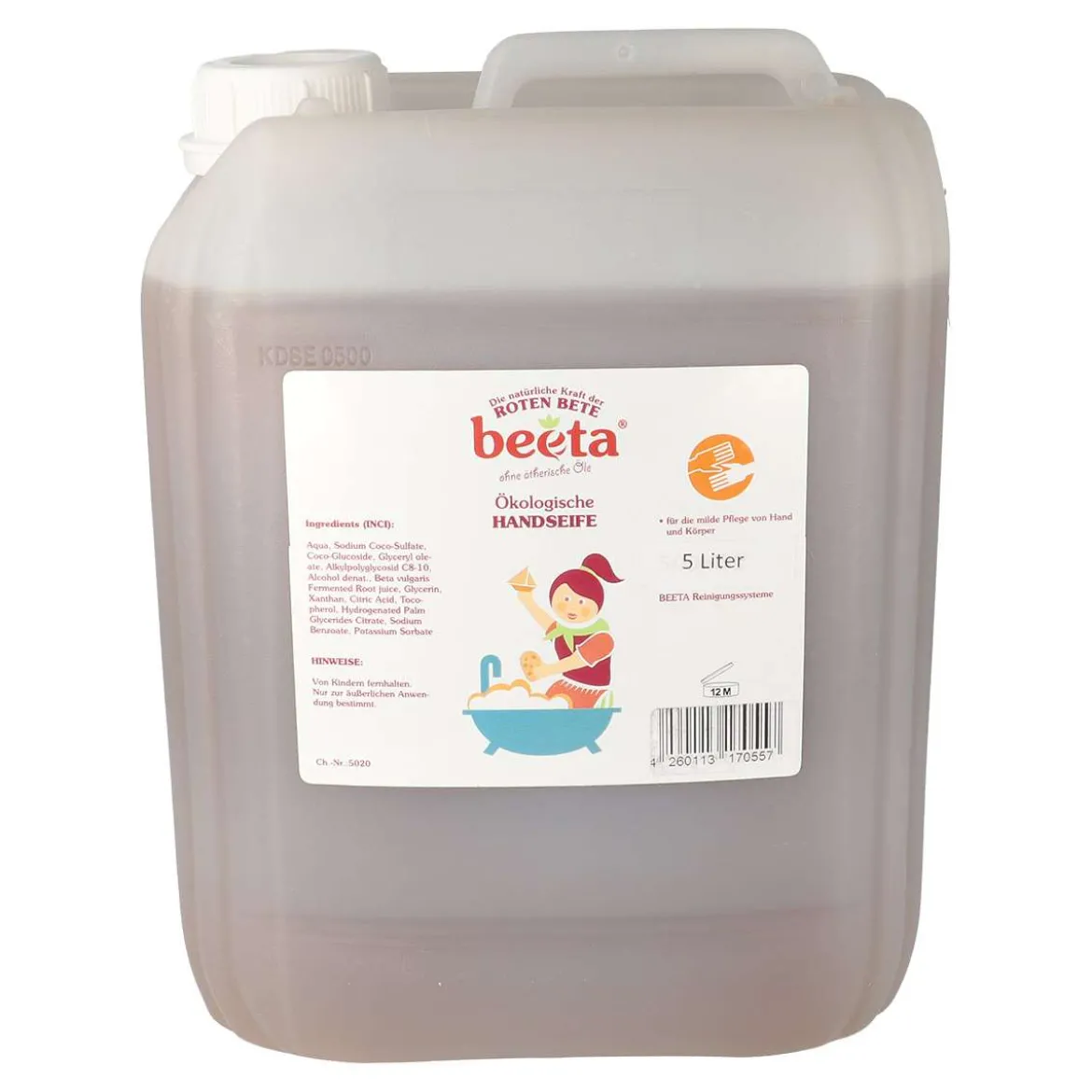 Beeta Flüssige Handseife parfümfrei - 5 Liter Kanister