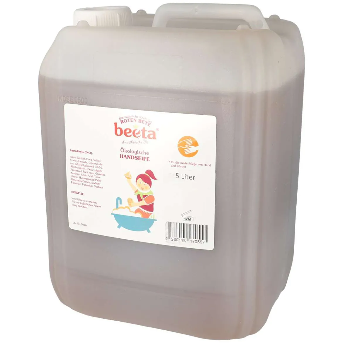 Beeta Flüssige Handseife parfümfrei - 5 Liter Kanister