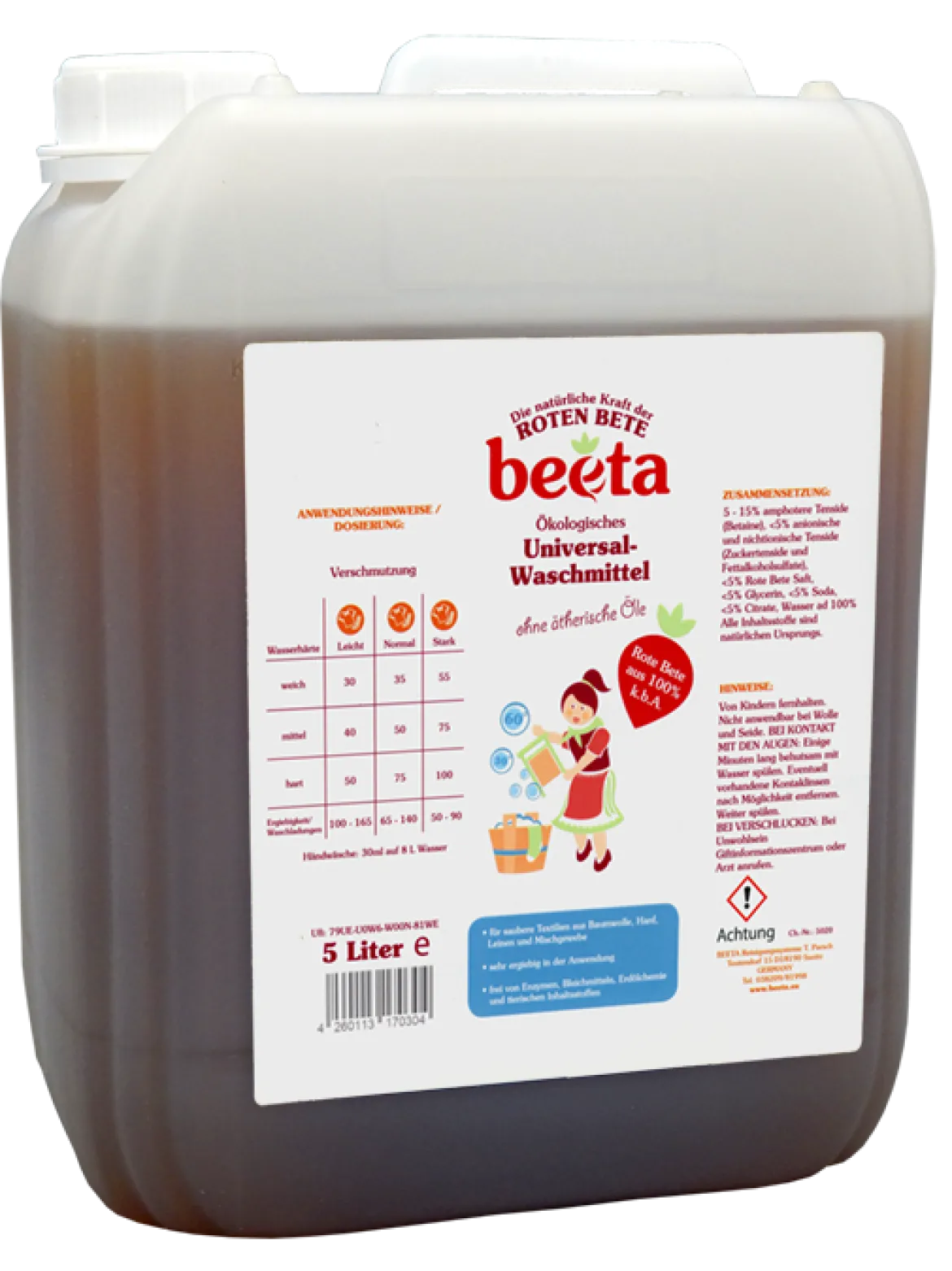 Beeta Flüssigwaschmittel 5-Liter-Kanister - Universalwaschmittel