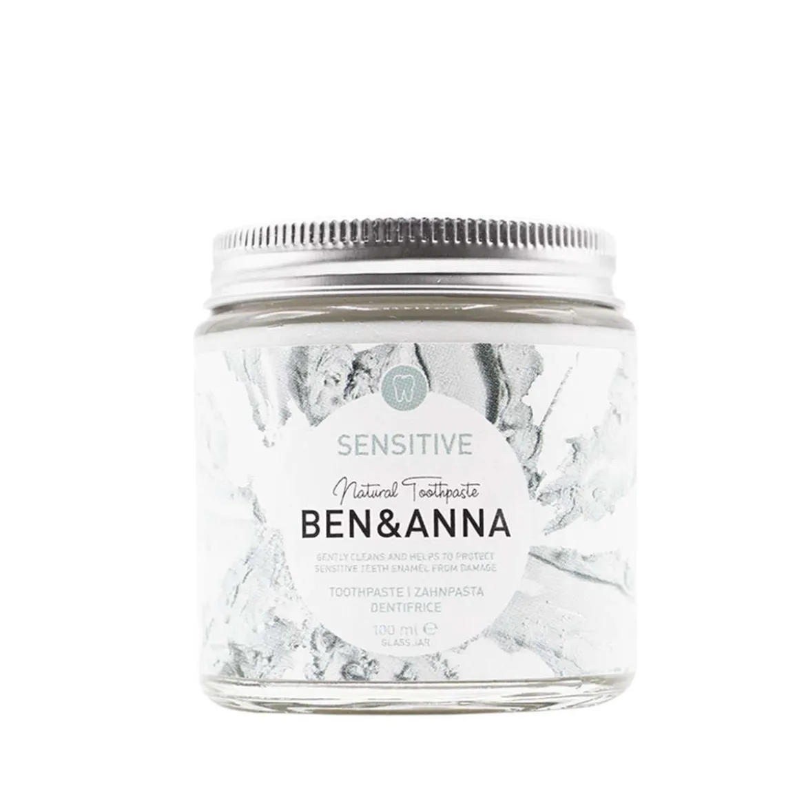 Ben & Anna Zahnpasta Sensitive ohne Fluorid im Glastiegel