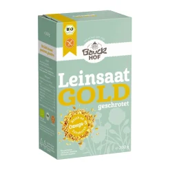 Bio Leinsaat gelb, glutenfrei & geschrotet für Brot & Müsli