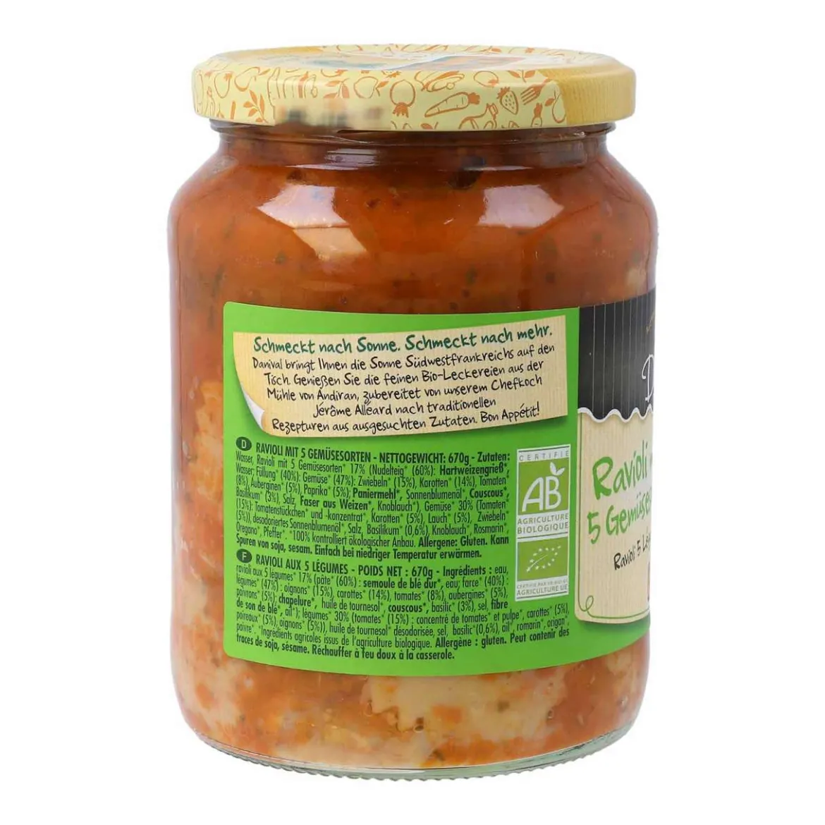 Bio Ravioli mit Gemüsefüllung - Vegan