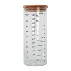 Bohemia Cristal Vorratsglas mit Holzdeckel und Skalierung