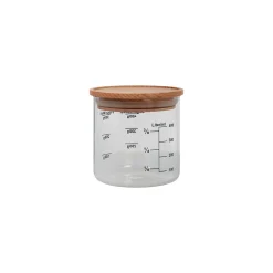 Bohemia Cristal Vorratsglas mit Holzdeckel und Skalierung