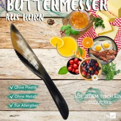 Buttermesser aus Horn nicht nur für Allergiker, 13 cm