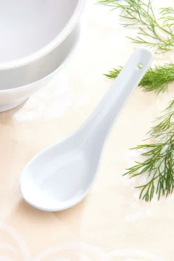 Chinalöffel aus Porzellan zu Suppen und Desserts, 14 cm