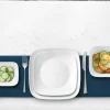 Corelle Glas Geschirr Set weiß - elegantes Design, 12-teilig