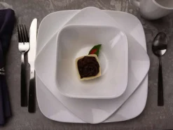 Corelle Glas Geschirr Set weiß - elegantes Design, 12-teilig