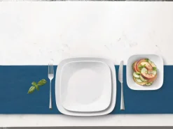 Corelle Glas Geschirr Set weiß - elegantes Design, 12-teilig