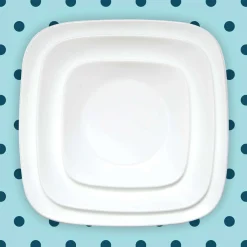 Corelle Glas Geschirr Set weiß - elegantes Design, 12-teilig