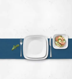 Corelle Glas Geschirr Set weiß - elegantes Design, 12-teilig
