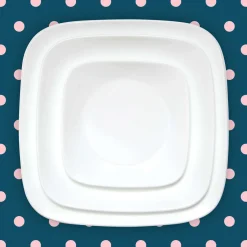 Corelle Glas Geschirr Set weiß - elegantes Design, 12-teilig