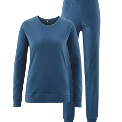 Damen Schlafanzug mit Bündchen, Bio Baumwolle