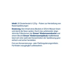 Emsan Kinder Nasenspülsalz multimineral bei Schnupfen, 20 Beutel