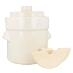 Fermentiertopf Keramik - mit Beschwerungssteinen & Deckel