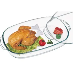 Geflügelbräter mit Deckel für knuspriges Hähnchen im Bräter