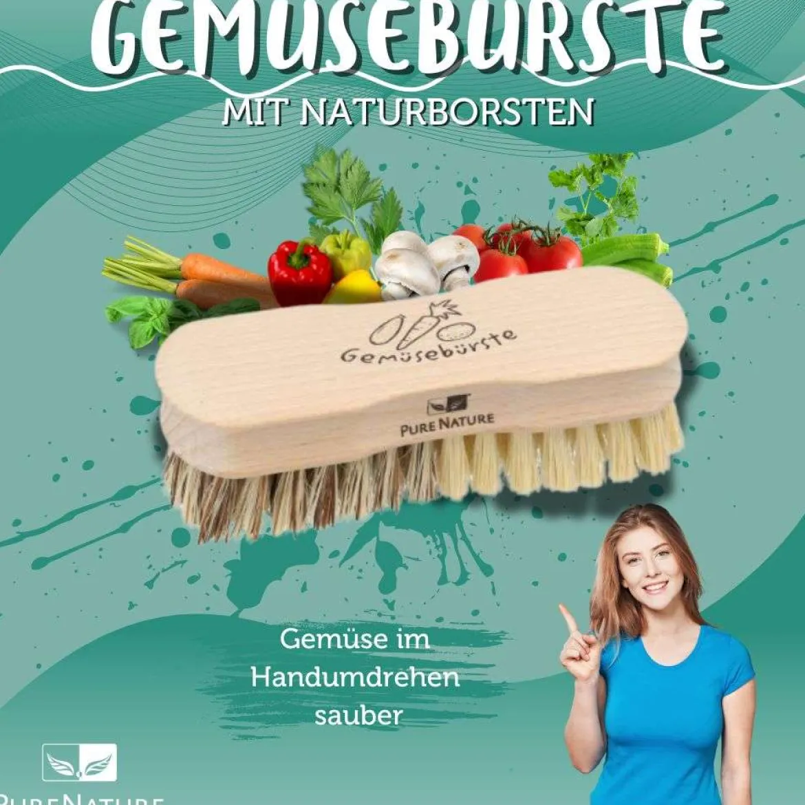 Gemüsebürste mit Naturborsten zum Gemüse putzen online kaufen