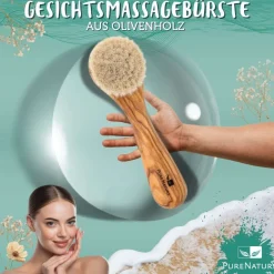 Gesichtsmassagebürste aus Olivenholz