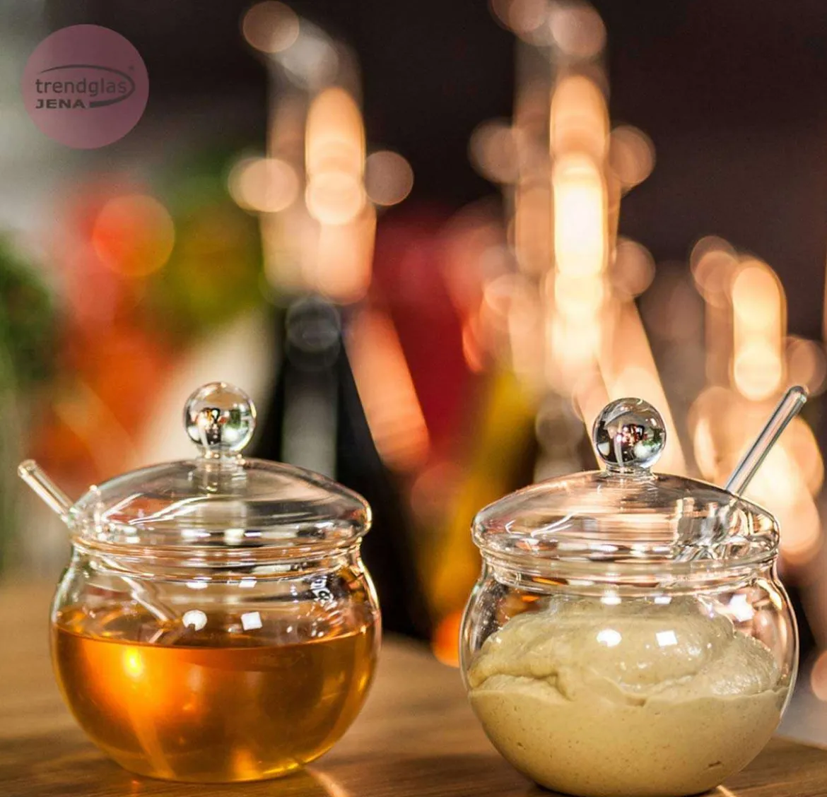 Glas Jena Marmeladendose: elegant und praktisch