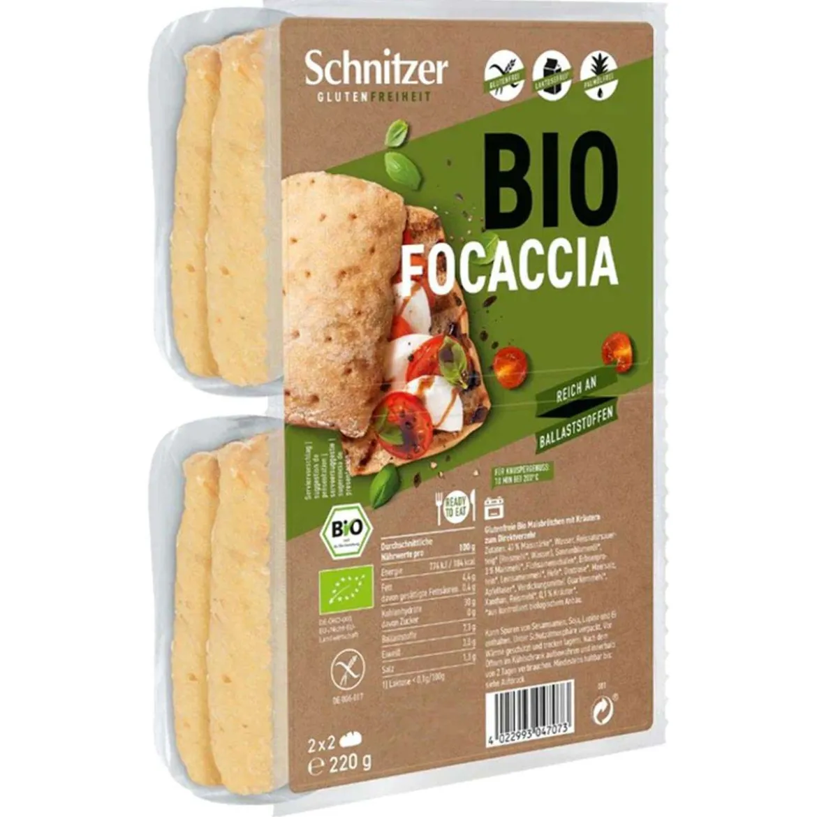 Glutenfreies Focaccia zum Aufbacken & Grillen wie in Italien