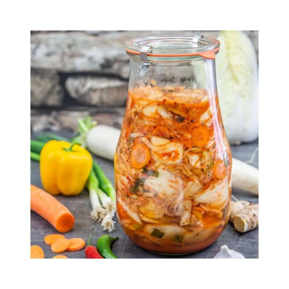 Große Weckgläser mit Glasdeckel im 4er Set in beliebter Tulpenform mit 2700 ml Fassungsvermögen