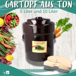 Gärtopf kaufen: Aus Ton mit Deckel, 5 Liter und 10 Liter
