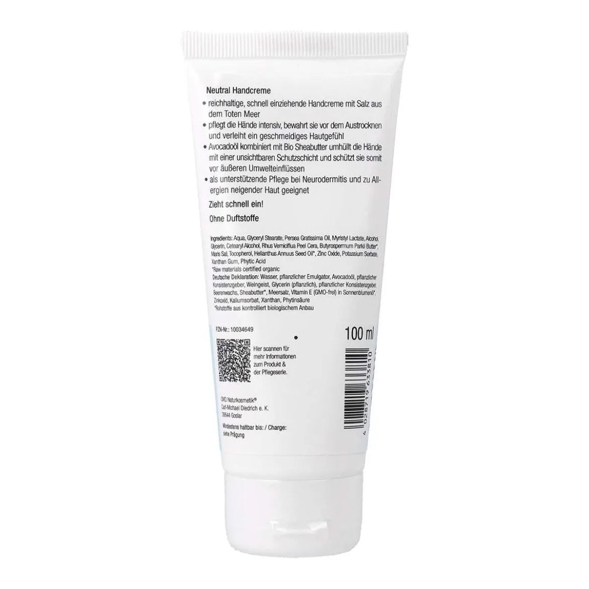 Handcreme reichhaltige Pflege bei empfindlicher Haut - wohltuendes Salz vom Totes Meer