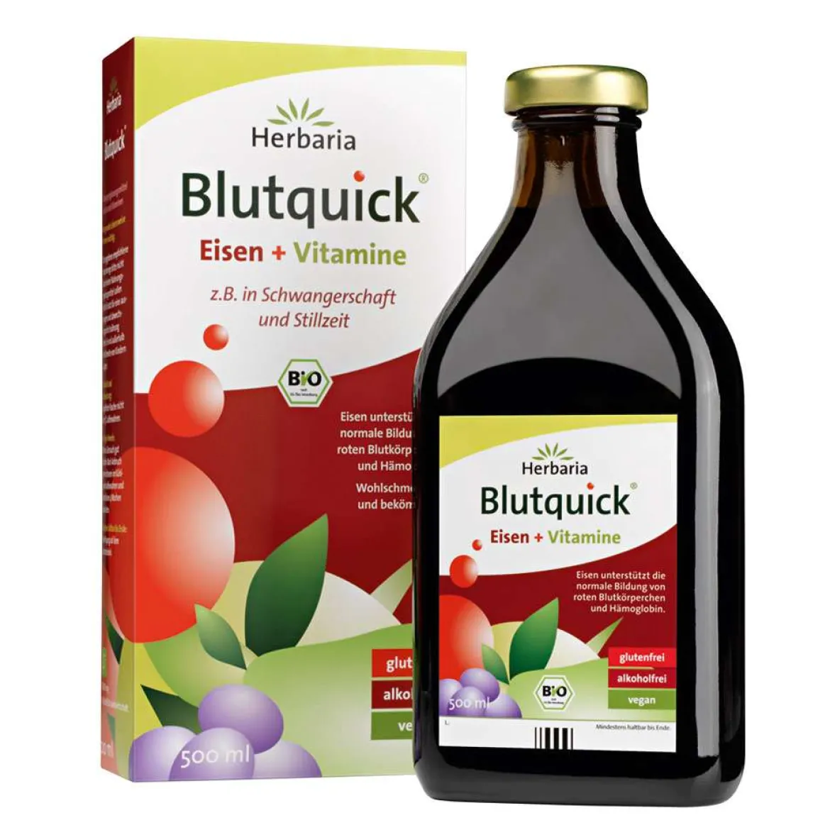 Herbaria Blutquick Eisen + Vitamine vegan & ohne Alkohol