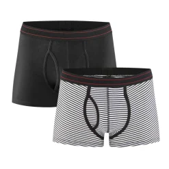 Herren Pants mit Eingriff in modischem Design im Doppelpack - Bio