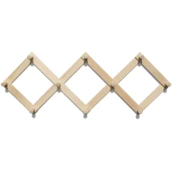 Holz Wandgarderobe mit vielen Haken - Side by Side Design