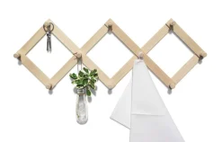 Holz Wandgarderobe mit vielen Haken - Side by Side Design