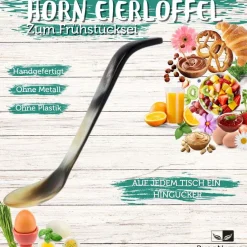 Horn Eierlöffel zum Frühstücksei, geschwungen