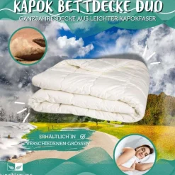 Kapok Bettdecke Duo Ganzjahresdecke aus leichter Kapokfaser waschbar