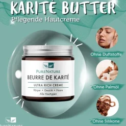 Karité Butter von PureNature - pflegende Hautcreme für Gesicht & Körper