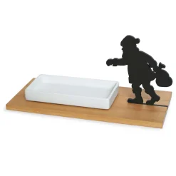 Keksschale von side by side aus Holz und Porzellan