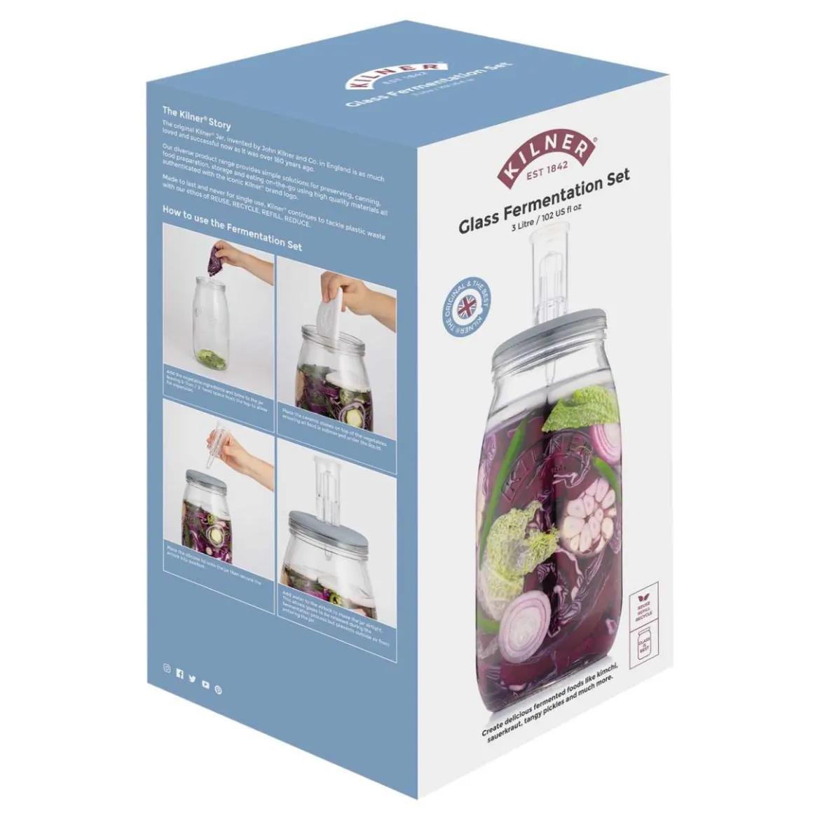 Kilner Fermentierglas 3l: Perfekte Fermentation mit Gärventil