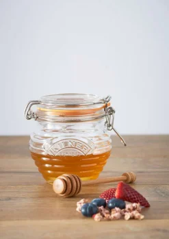 Kilner Honigglas mit Löffel aus Holz - Bienenstock Design