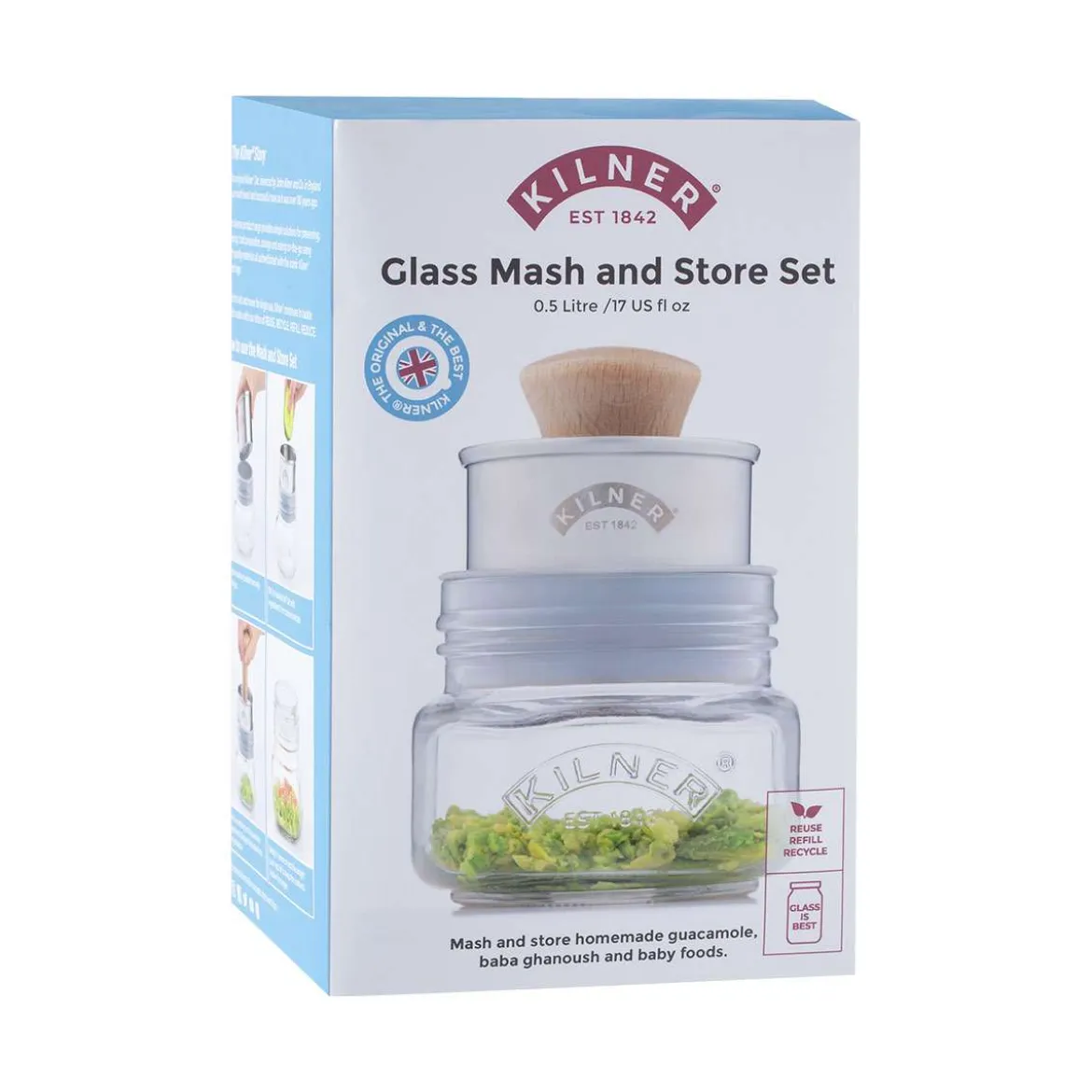 Kilner Mash & Store Guacamole Set