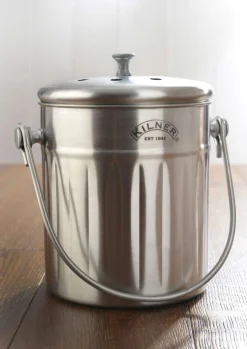 Kilner Tischmülleimer Edelstahl mit Deckel - Retro Style