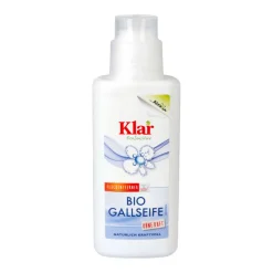 Klar Bio-Gallseife als natürliches Hausmittel gegen Flecken