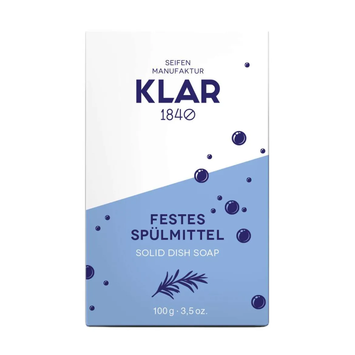 Klar Festes Geschirrspülmittel mit Natron & Rosmarinduft
