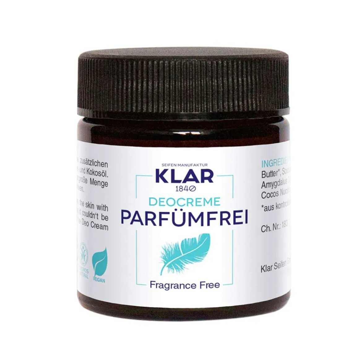 Klar Naturkosmetik Deocreme parfümfrei für empfindliche Haut