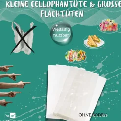 Kleine Cellophantüten & Große Flachtüten - Ohne Boden