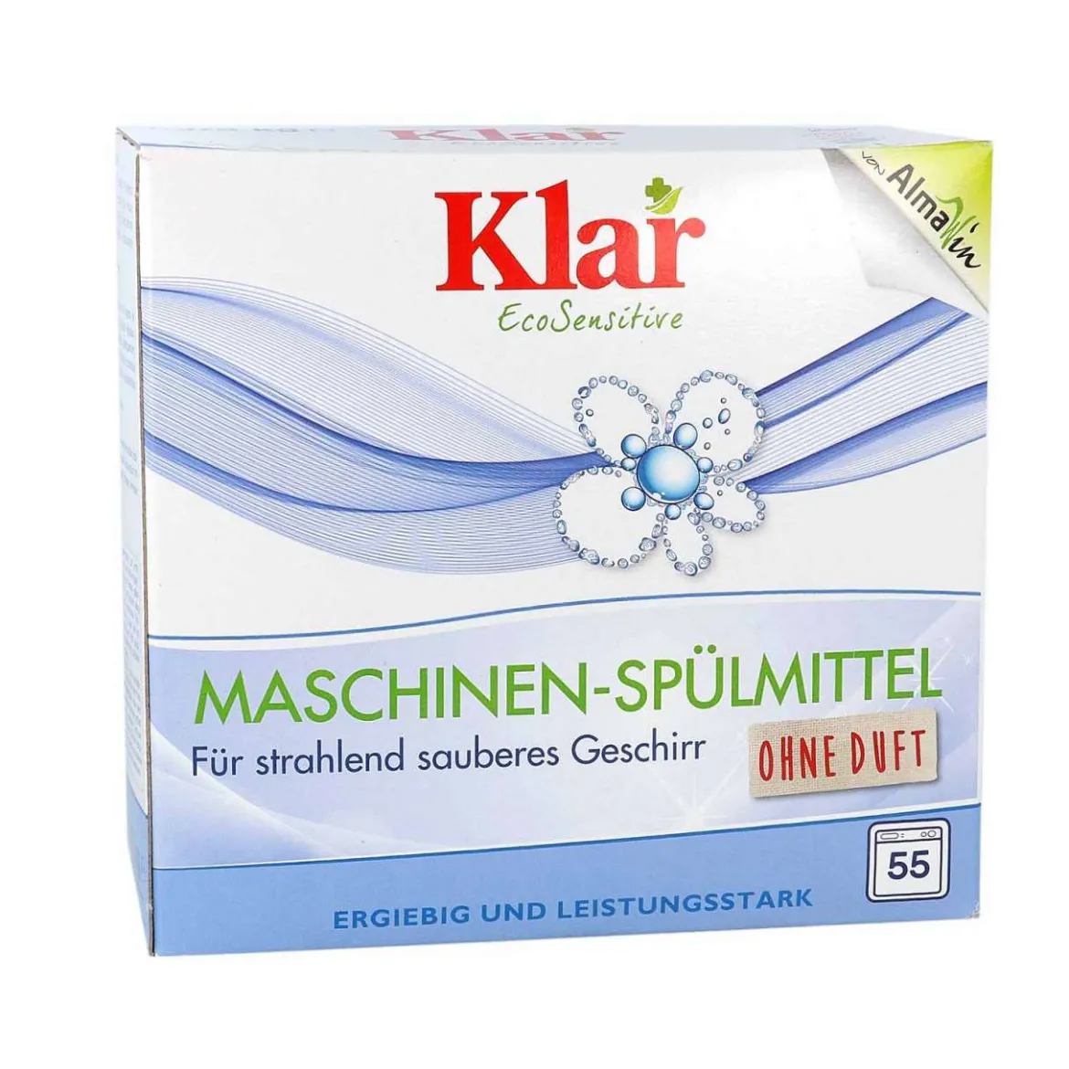 Öko Geschirrspülmittel Pulver ohne Duftstoffe, sehr ergiebig