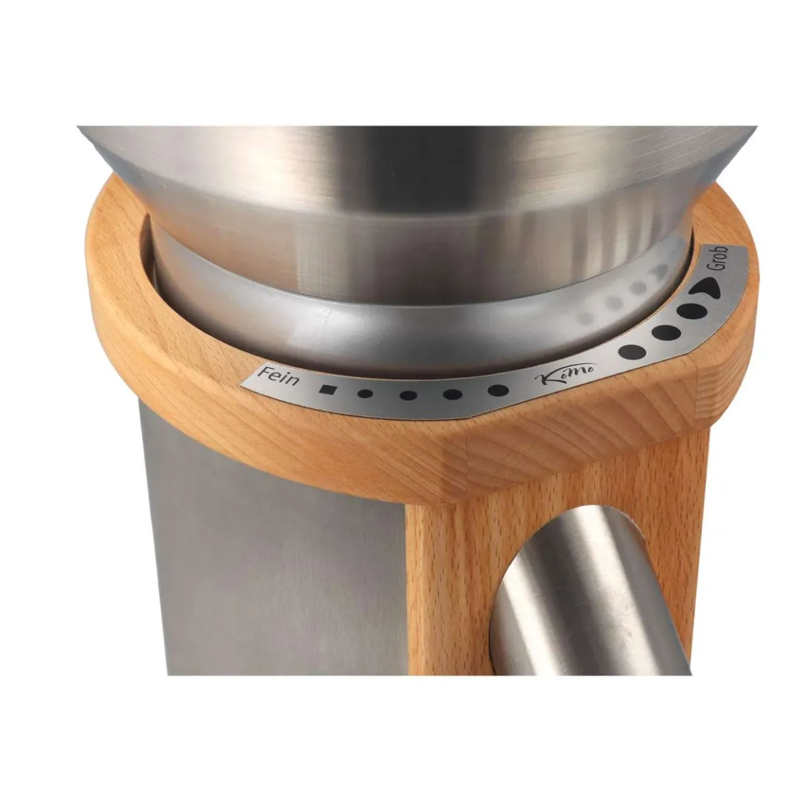KoMo Fidibus Magic: Getreidemühle Holz - Edelstahl Design