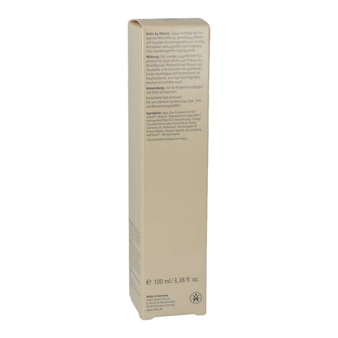 Körperlotion ohne Duftstoffe mit Olive von Safeas Naturkosmetik
